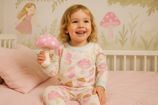 Dívčí pyžamo HOUBY růžová mentolová