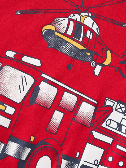 Dětské tričko s krátkým rukávem HASIČ červené