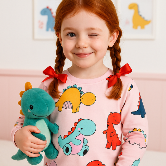 Dívčí pyžamo DINOSAURUS růžové