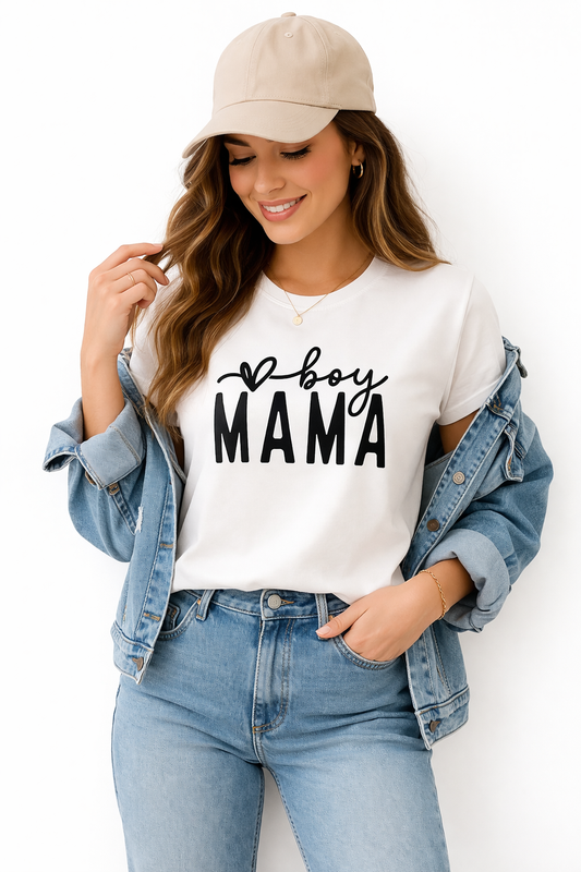 Tričko s krátkým rukávem BOY MAMA BÍLÁ