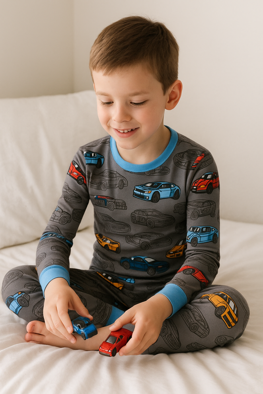 Chlapecké pyžamo AUTA tmavě šedá