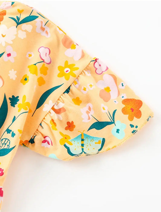 Girls' pajamas FLOWER yellow - orange