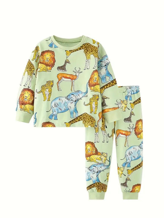 UNISEX dvoudílné dlouhé pyžamo ZOO