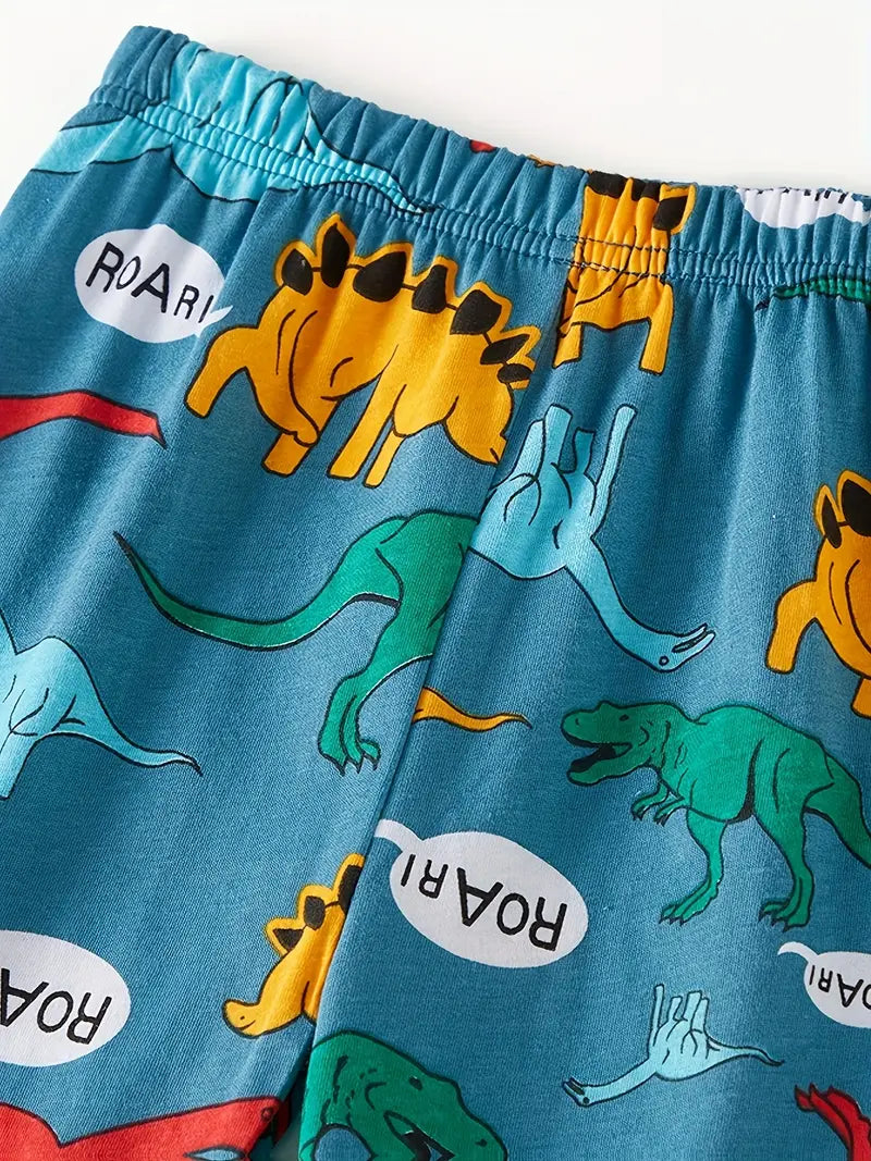 Klučičí dvoudílné dlouhé pyžamo DINO zelené