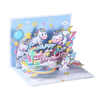 3D vyskakovací přání s jednorožcem a pohyblivými částmi 🦄🌈