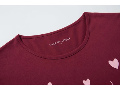 České dámské pyžamo s dlouhým rukávem a SRDÍČKY