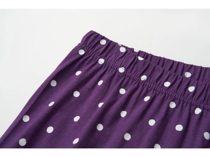 České dámské pyžamo s dlouhým rukávem a puntíky nápis COFFEE TIME