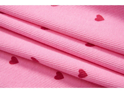 💕 Dívčí šaty se srdíčky – růžové