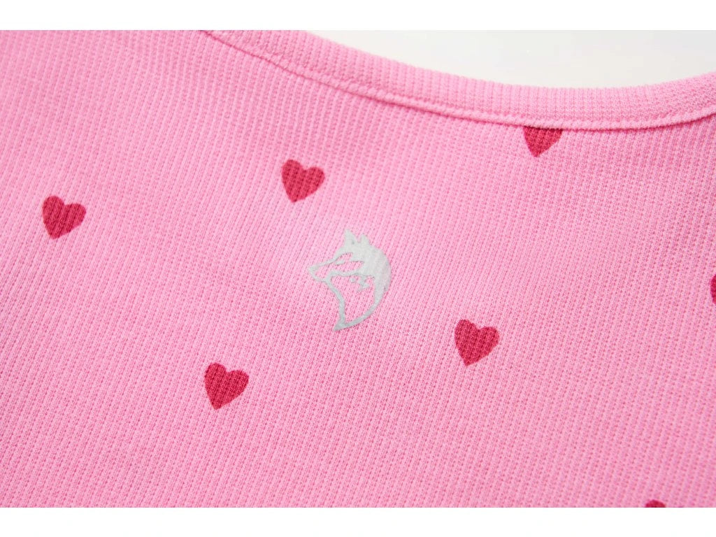 Růžové tričko se srdíčky z jemné bavlny