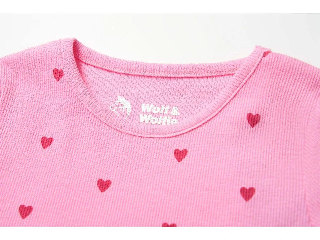 💕 Dívčí šaty se srdíčky – růžové