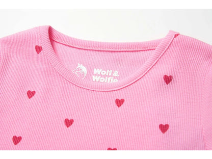 💕 Dívčí šaty se srdíčky – růžové