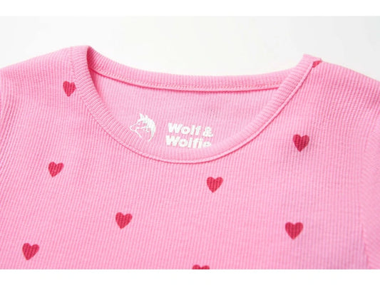 💕 Dívčí šaty se srdíčky – růžové