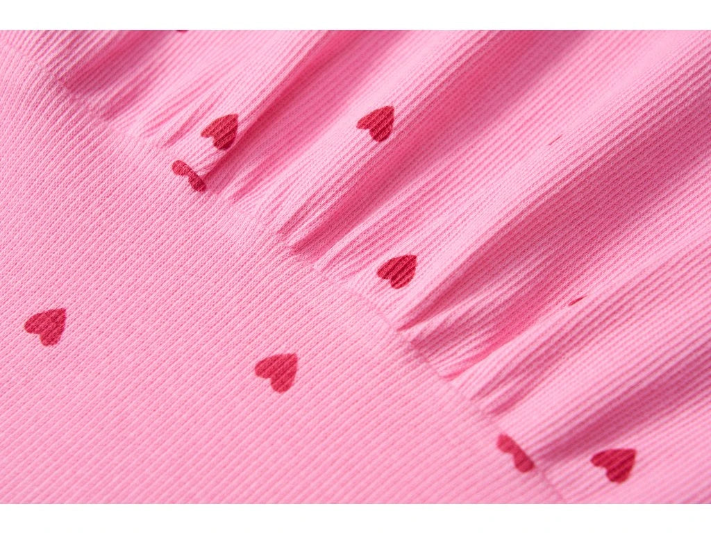 💕 Dívčí šaty se srdíčky – růžové
