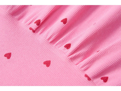 💕 Dívčí šaty se srdíčky – růžové