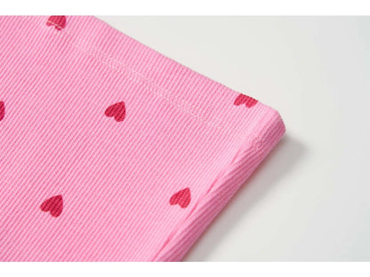 💕 Dívčí šaty se srdíčky – růžové