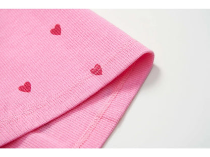 💕 Dívčí šaty se srdíčky – růžové