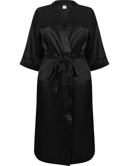 Prémiový saténový župan – kimono styl (3/4 rukávy)