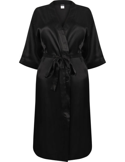 Prémiový saténový župan – kimono styl (3/4 rukávy)