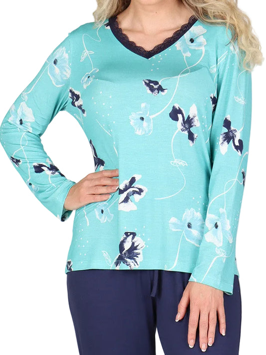 ČESKÉ Dámské pyžamo MADEIRA tyrkysové