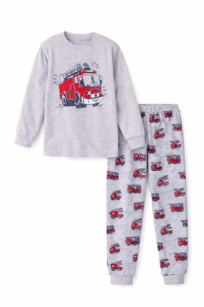 Chlapecké pyžamo HASIČSKÉ AUTO šedé