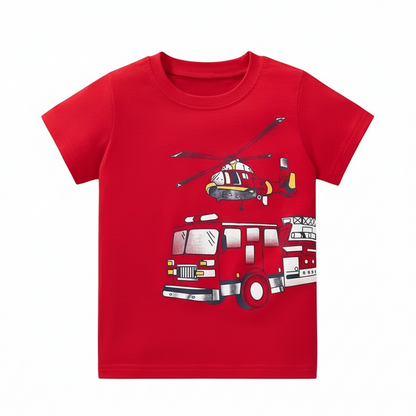 Dětské tričko s krátkým rukávem HASIČ červené