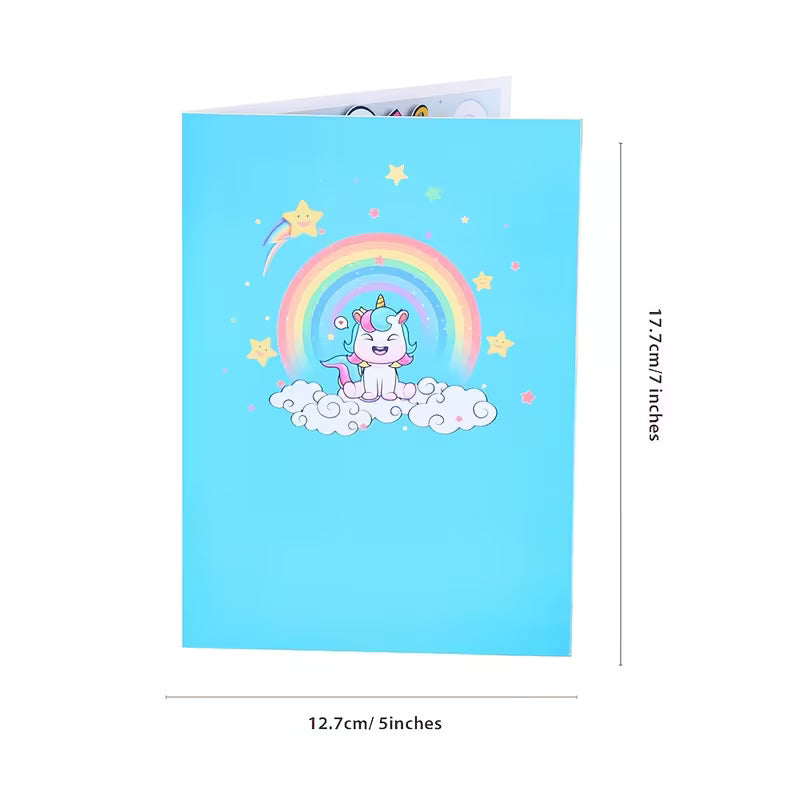 3D vyskakovací přání s jednorožcem a pohyblivými částmi 🦄🌈