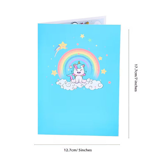 3D vyskakovací přání s jednorožcem a pohyblivými částmi 🦄🌈