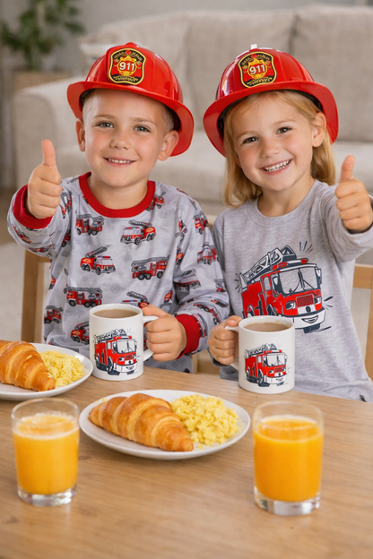 Chlapecké pyžamo HASIČSKÉ AUTO šedé