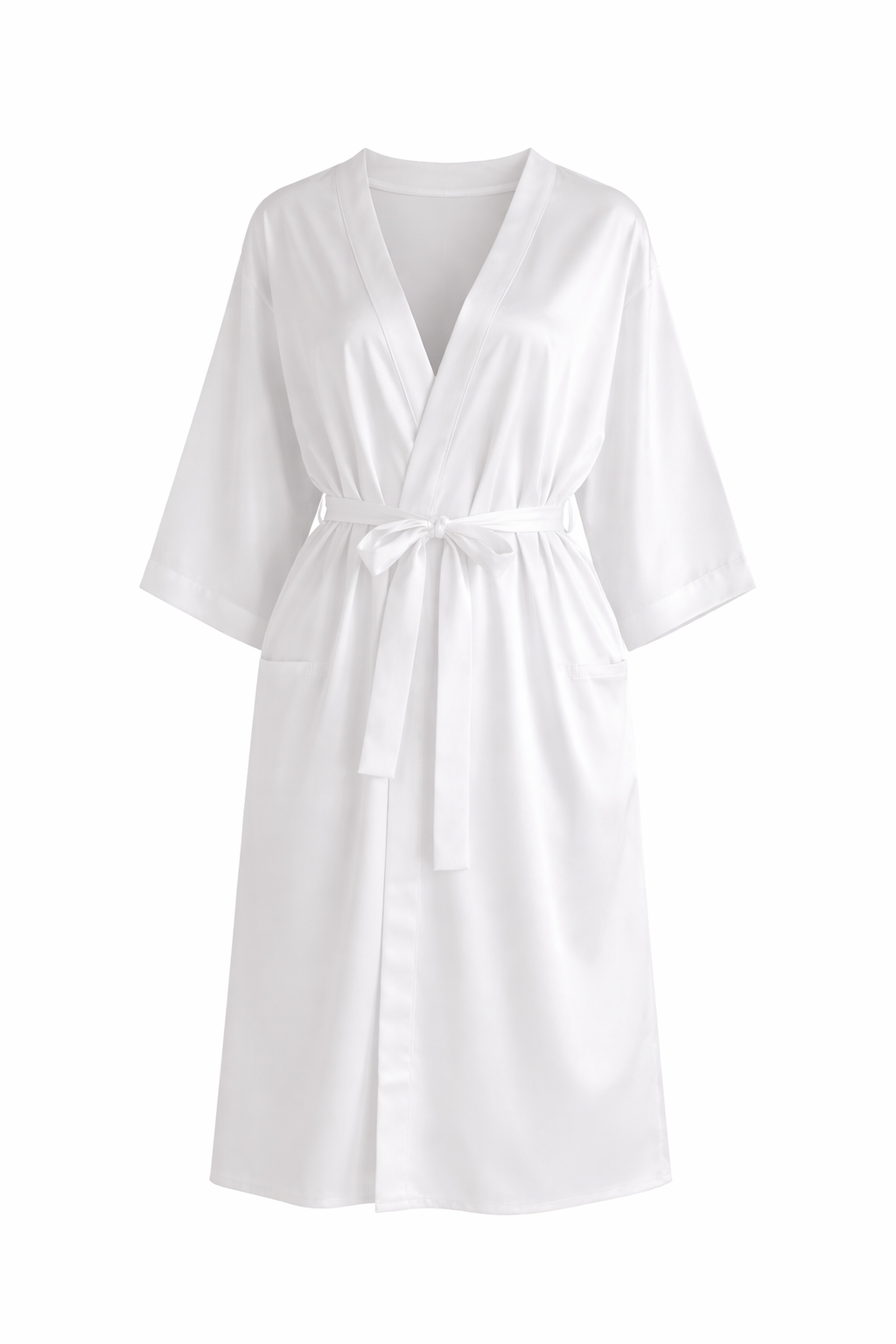 Prémiový saténový župan – kimono styl (3/4 rukávy)