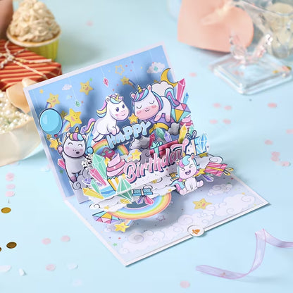 3D vyskakovací přání s jednorožcem a pohyblivými částmi 🦄🌈