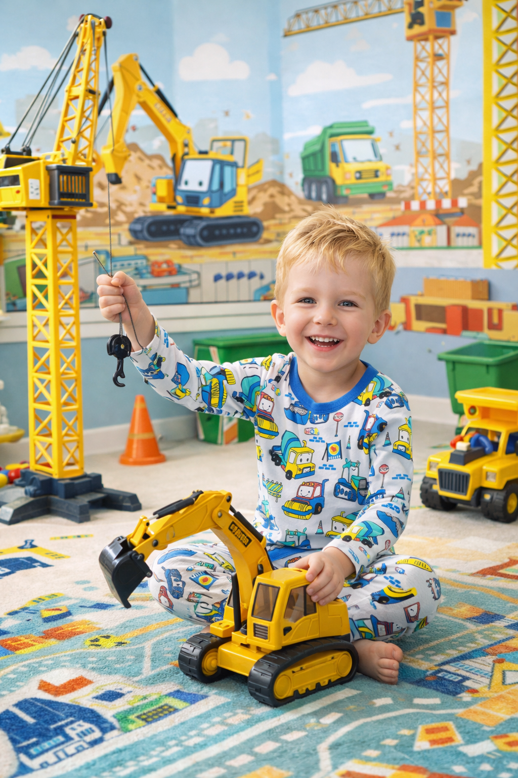 Chlapecké pyžamo STAVBA bagry