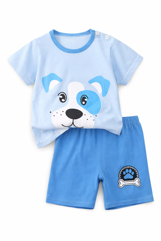 🐶 Dětské bavlněné pyžámko Pejsek – modré 💙