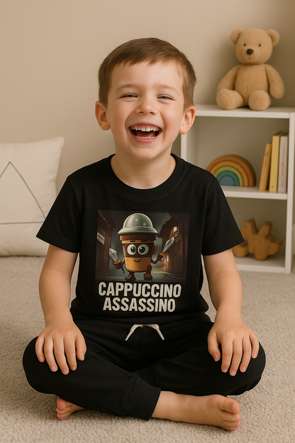 Klučičí dvoudílné pyžamko dlouhé nohavice krátký rukáv CAPPUCCINO ASSASSINO