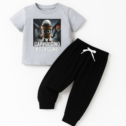 Klučičí dvoudílné pyžamko dlouhé nohavice krátký rukáv CAPPUCCINO ASSASSINO