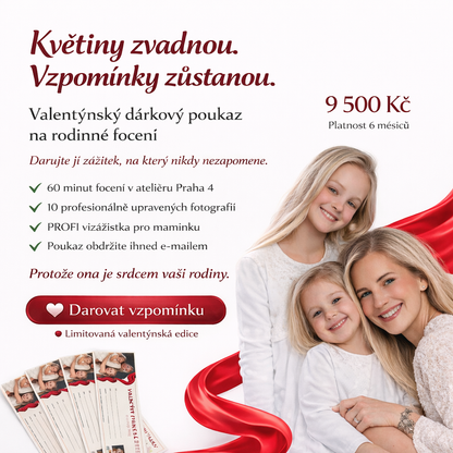 DÁRKOVÝ POUKAZ EXCLUSIVE na rodinné focení s vizážistkou VALENTÝN