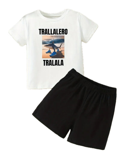 Pyžamo krátký rukáv Tralaléro Tralalá bílé