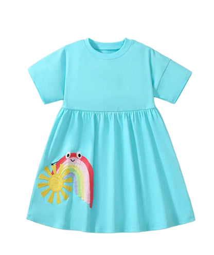 Dívčí košilka DUHA tyrkysová