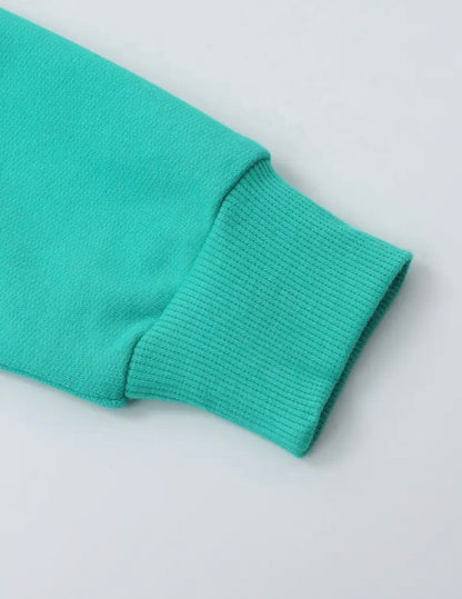 Dětská bavlněná mikina s kapucí – bagr & jeřáb (zelená)