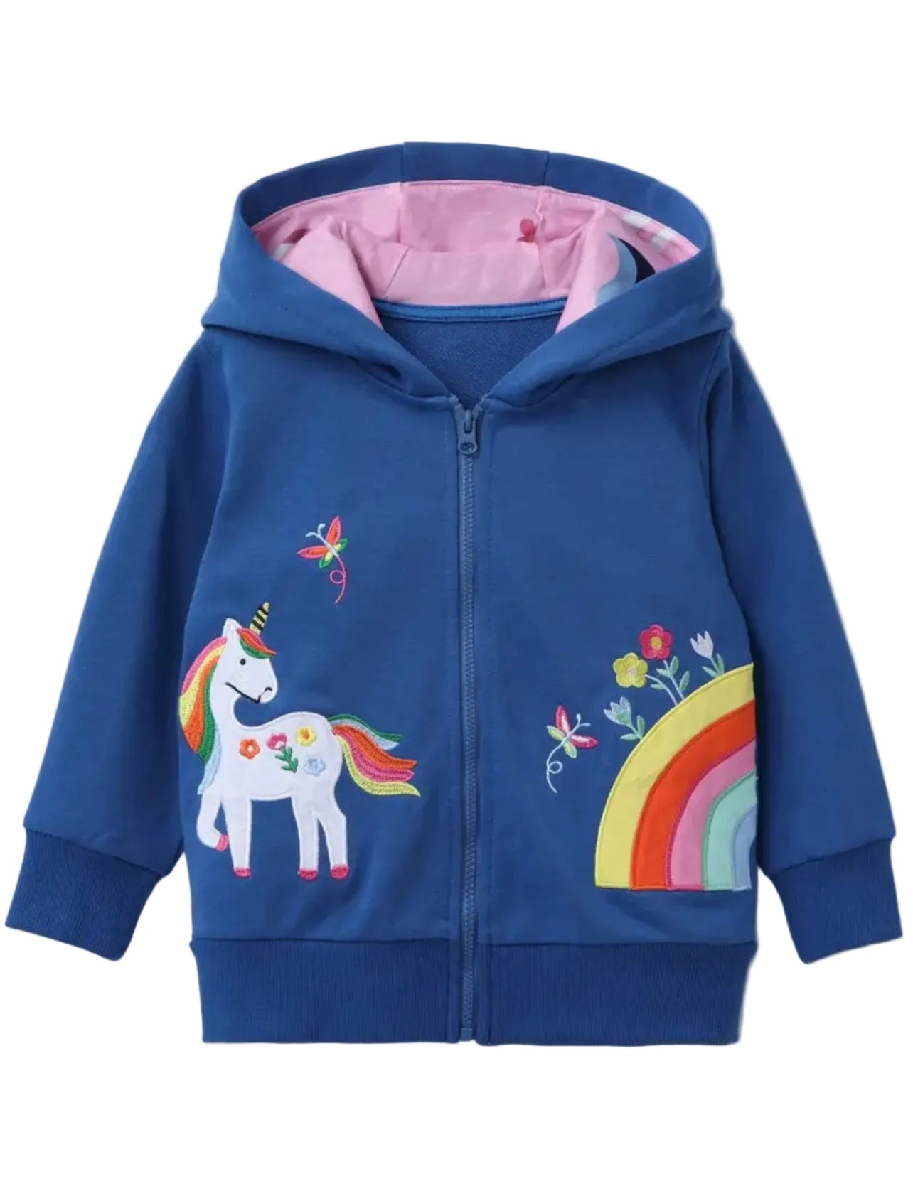 Dívčí mikina s kapucí – jednorožec & duha