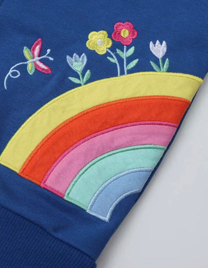Dívčí mikina s kapucí – jednorožec & duha