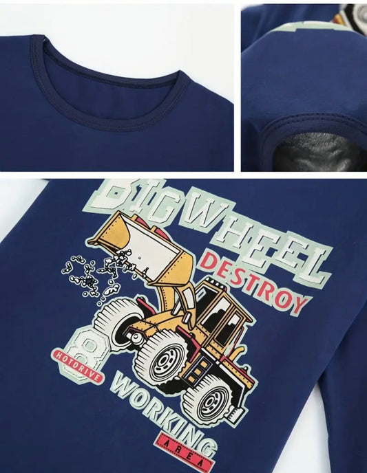 Dětské pyžamo „Bagry & stroje“ TOP