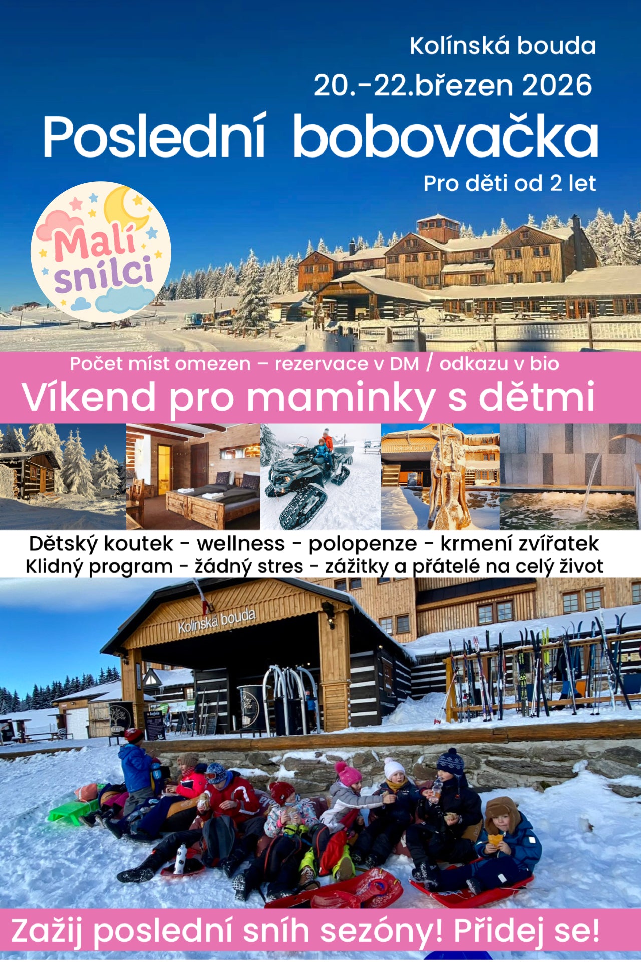Horský víkend pro maminky s dětmi 20.–22. 3. 2026 | Hřebeny Krkonoš