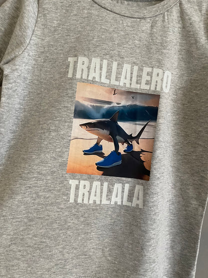 Pyžamo krátký rukáv  Tralaléro Tralalà šedé