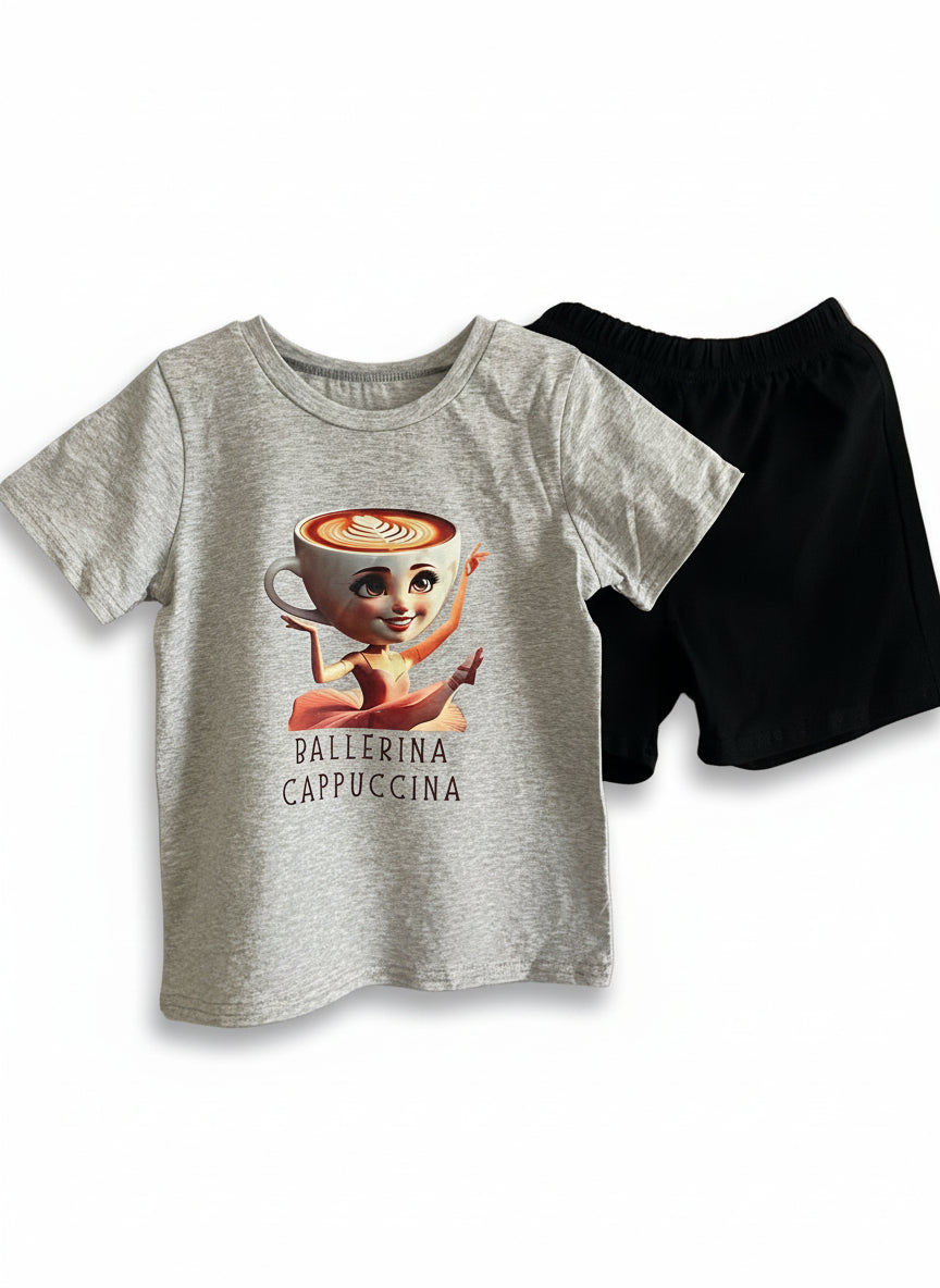 Pyžamo krátký rukáv Ballerina Cappuccina šedá