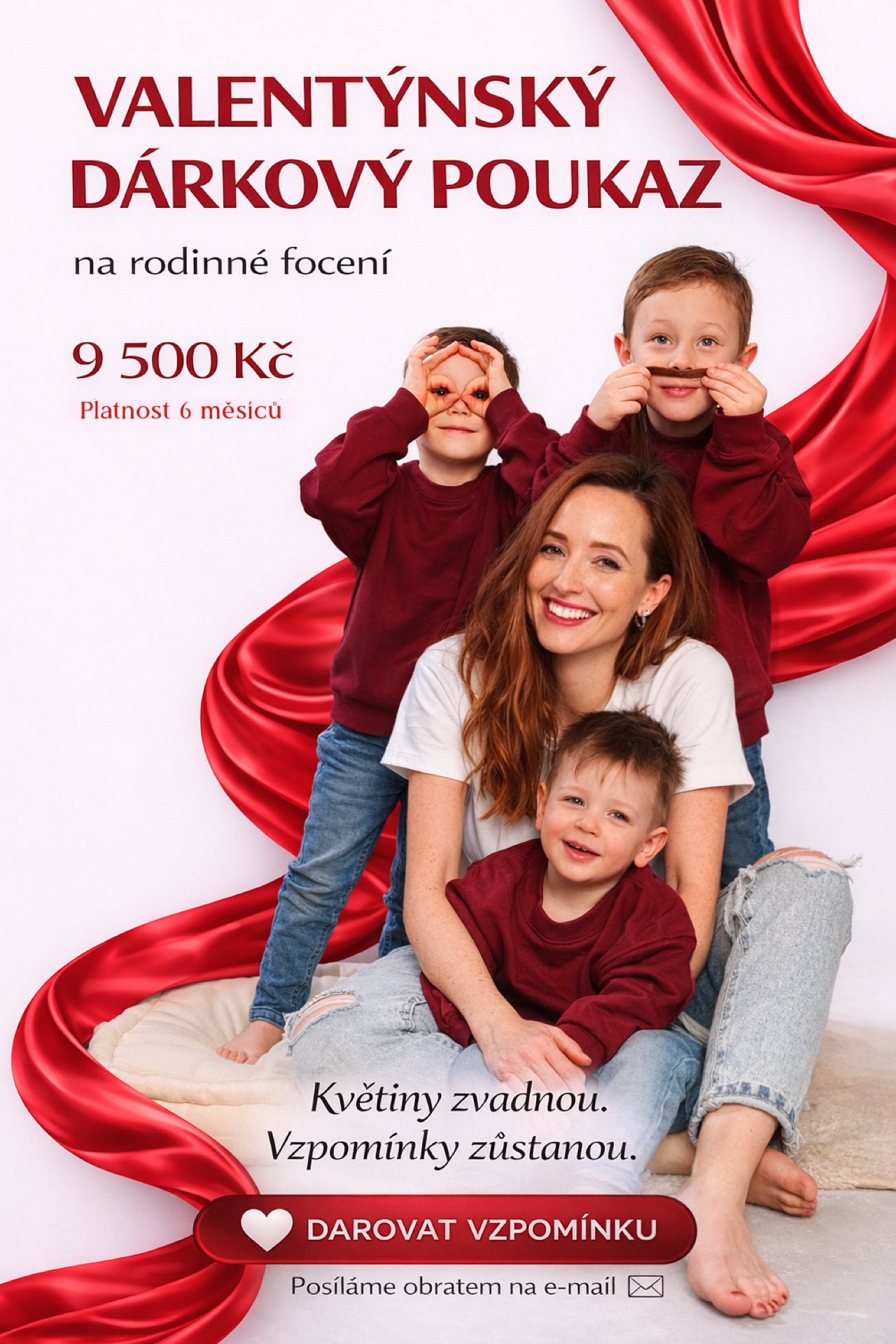 DÁRKOVÝ POUKAZ EXCLUSIVE na rodinné focení s vizážistkou VALENTÝN