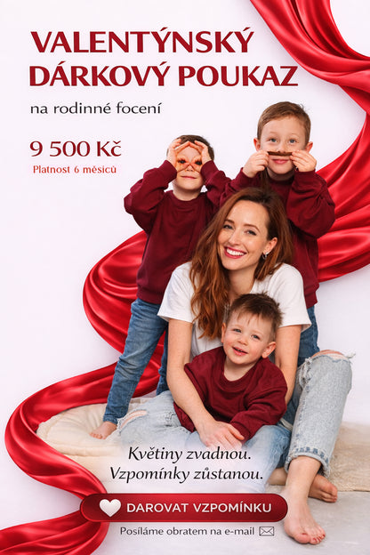 DÁRKOVÝ POUKAZ EXCLUSIVE na rodinné focení s vizážistkou VALENTÝN