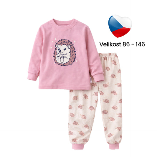 🦔 Dětské pyžamko Růžový ježek — česká výroba 🇨🇿