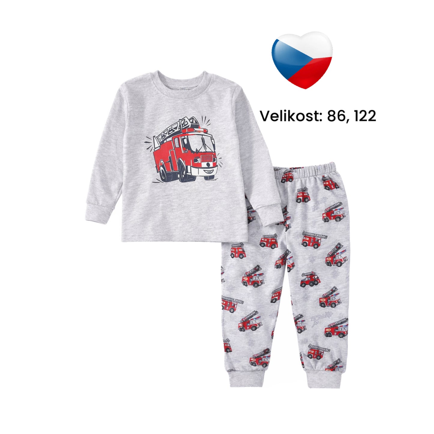 🚒 Dětské pyžamo AUTO — česká výroba 🇨🇿
