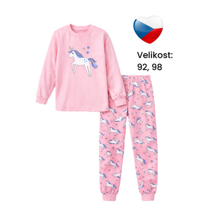 🦄 Dívčí pyžamko Jednorožec hlava - česká výroba 🇨🇿