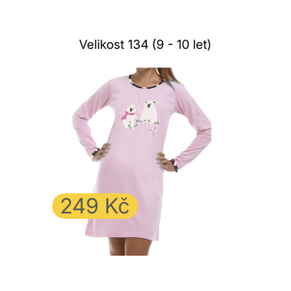 Dívčí košile lední medvěd růžová (9 let)